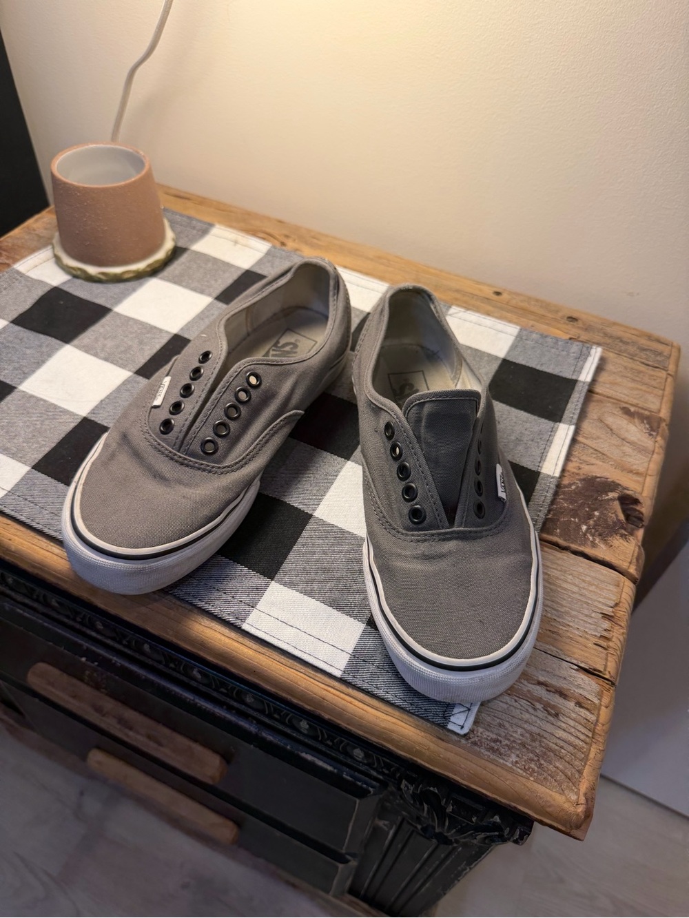 Vans Gray Slip-On Canvas Loafers